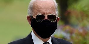 Democratic nominee for President Joe Biden Wearing a Mask